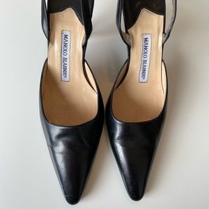 Vintage Manolo Blahnik Slingback Leather Heels